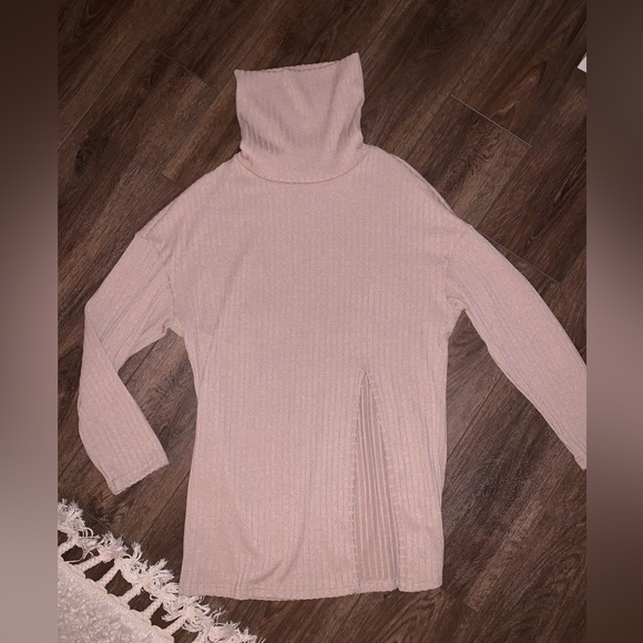 Funnel Neck Ribbed Sweater - Picture 2 of 2